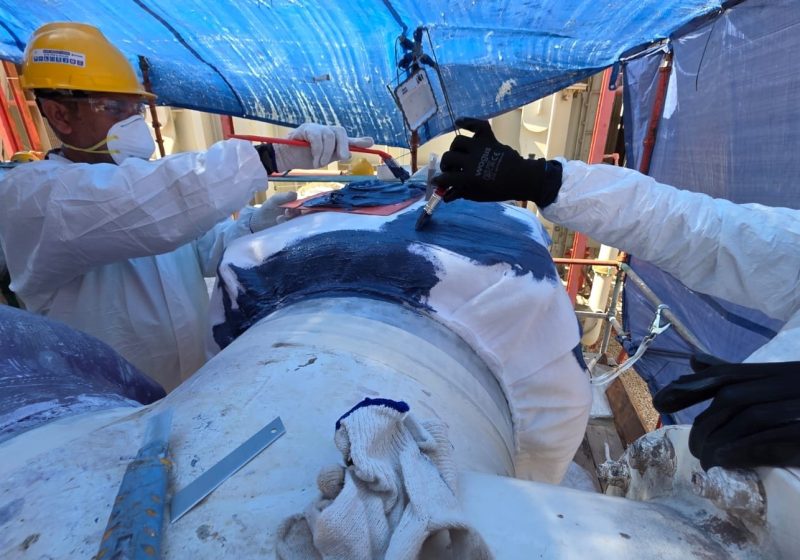 Application of Belzona 7311 on breather membrane.