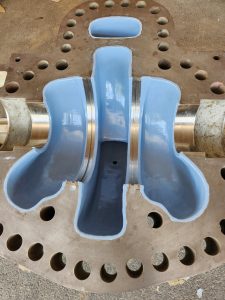 Pump casing protected with Belzona pump coating